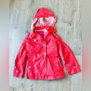 London Fog Hooded Raincoat Girls Small 7/8